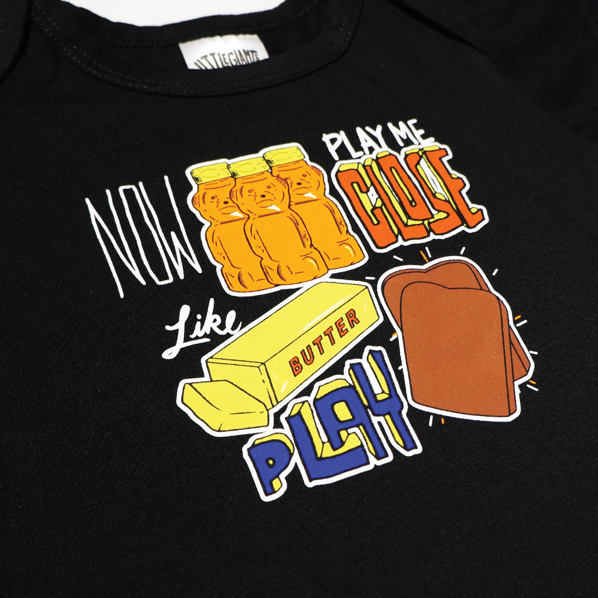 Butter Play Toast Onesie (Black) Little Giants