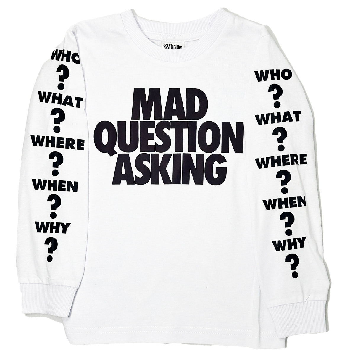 Mad Question Asking Long T-Shirt (White)