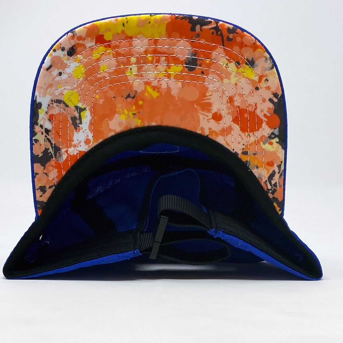 Blue 5 Panel Hat (Salmon Splatter)