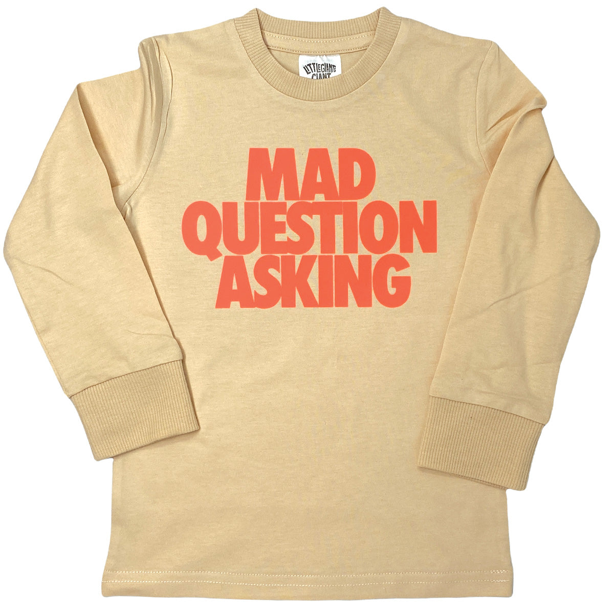 Mad Question Asking Long T-shirt (Sand)