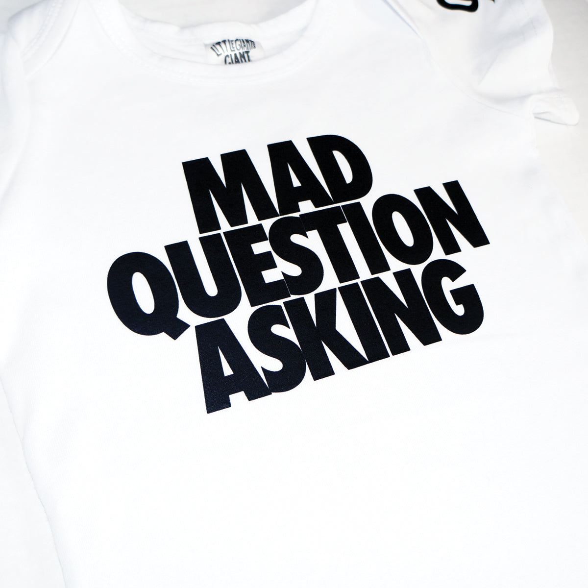 Mad Question Asking Onesie (White)