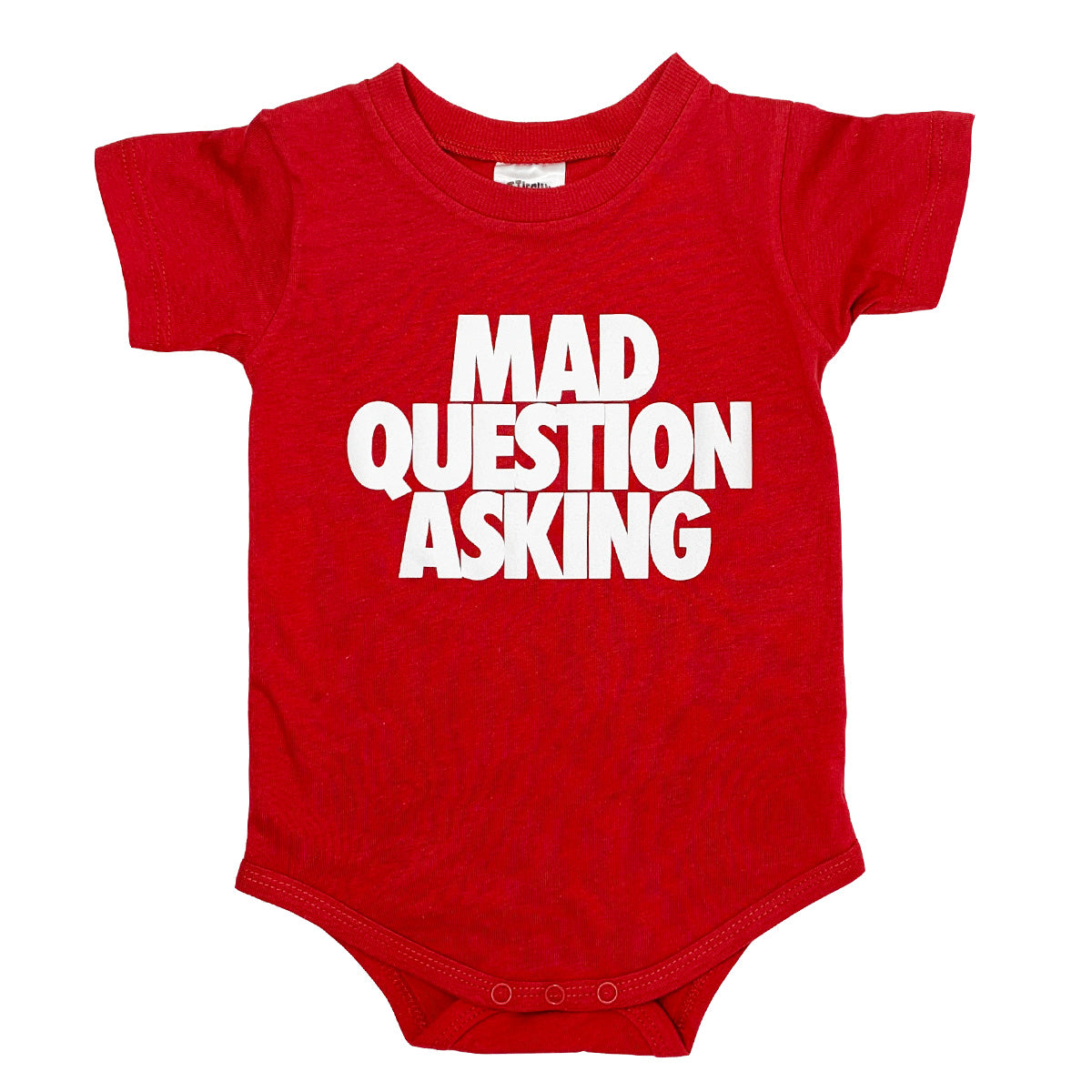 Mad Question Asking Onesie (Red)