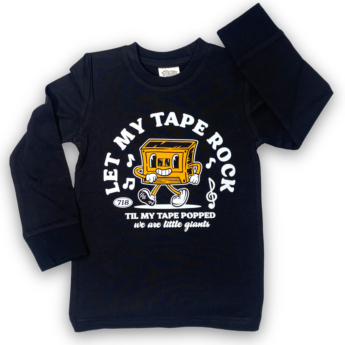Tape Popped Long T-Shirt (Black)